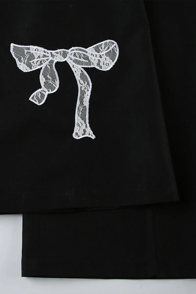 HPQ1136 Ribbon Wide-Legged Pants