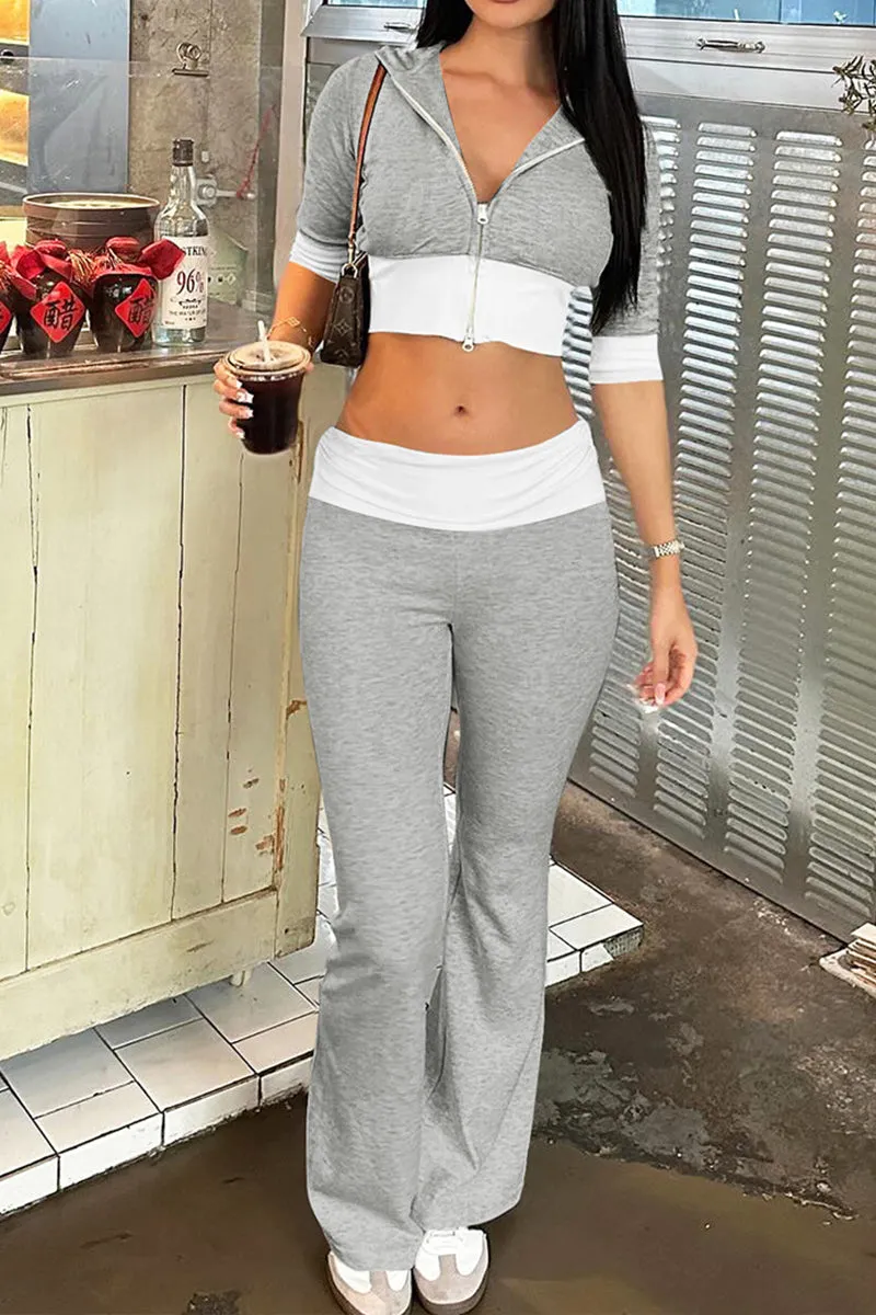 HUQ1085 Hooded Top & Pants Set
