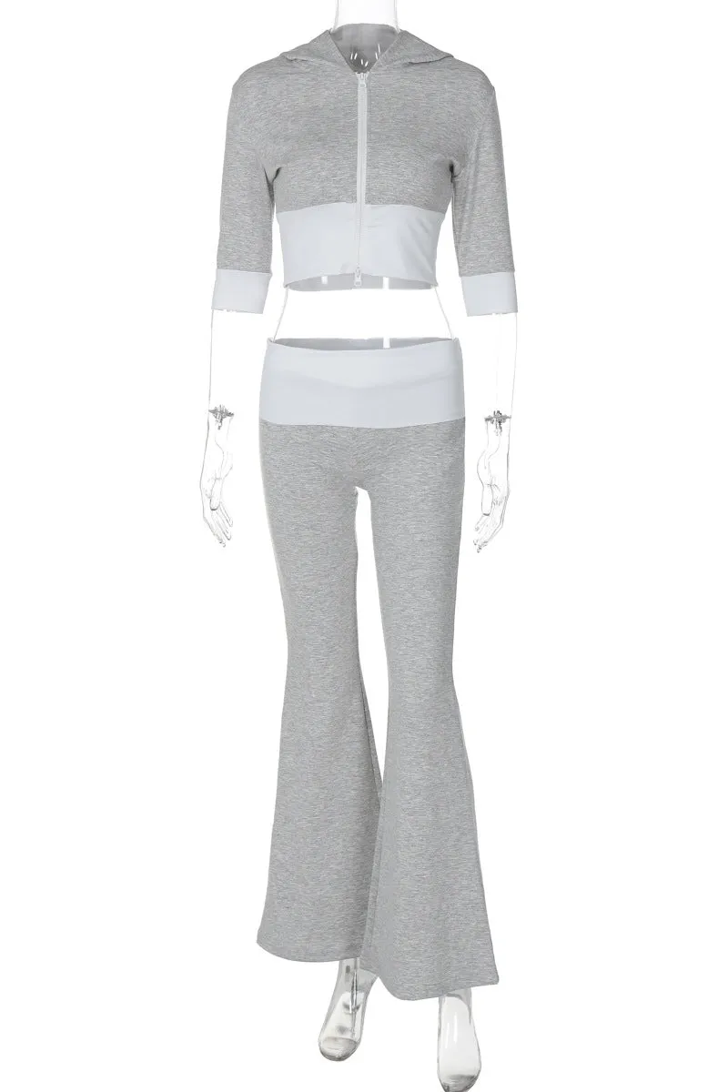 HUQ1085 Hooded Top & Pants Set