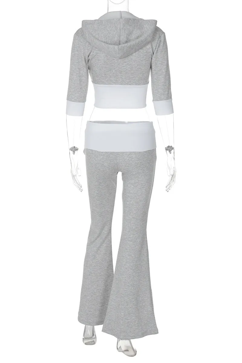 HUQ1085 Hooded Top & Pants Set