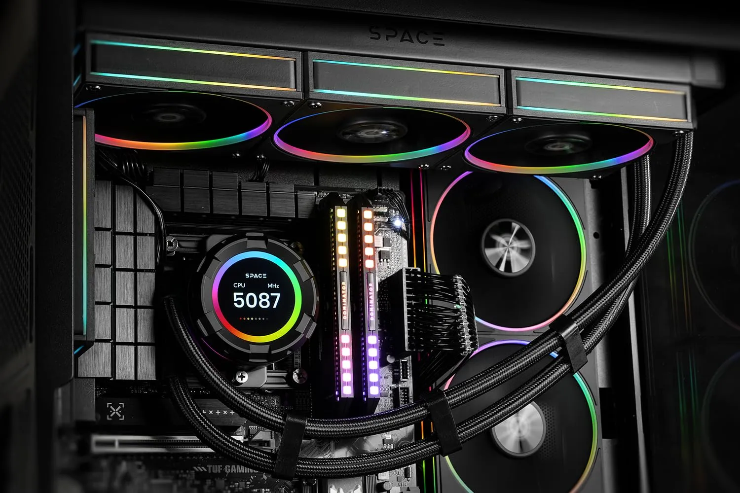 ID-COOLING SL360 CPU Liquid Cooler with Display, Customizable 2.1" LCD Display for Images or Performance Metrics, 360mm AIO Cooler, Three AF127 ARGB Fans, Fits Intel/AMD