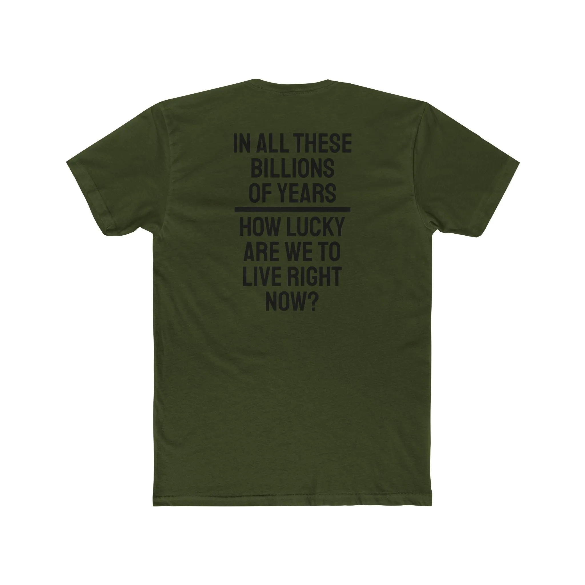 In All These Billions Of Years How Lucky Are We To Live Right Now? - Unisex Cotton Crew Tee