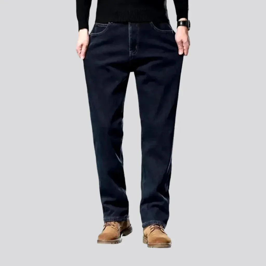 Insulated stretchable classic men's jeans
