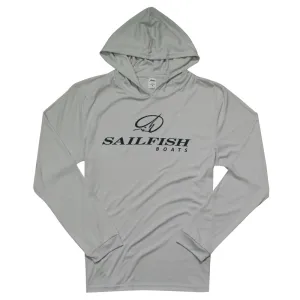 Island LS Performance Hooded Tee - Aluminum