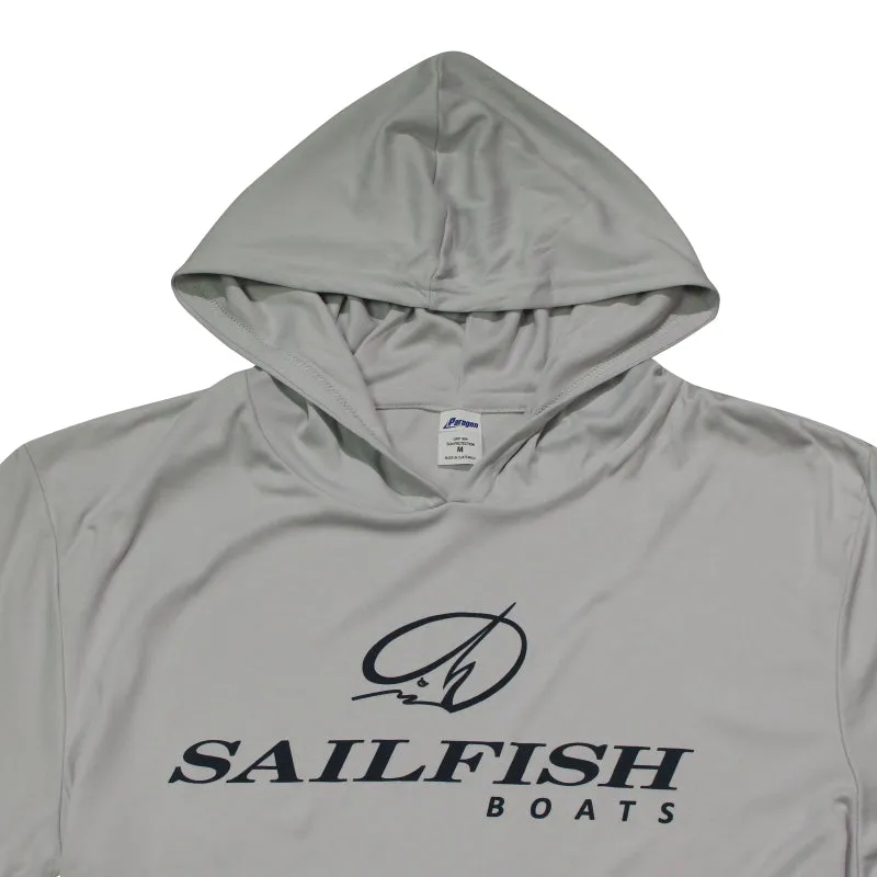Island LS Performance Hooded Tee - Aluminum