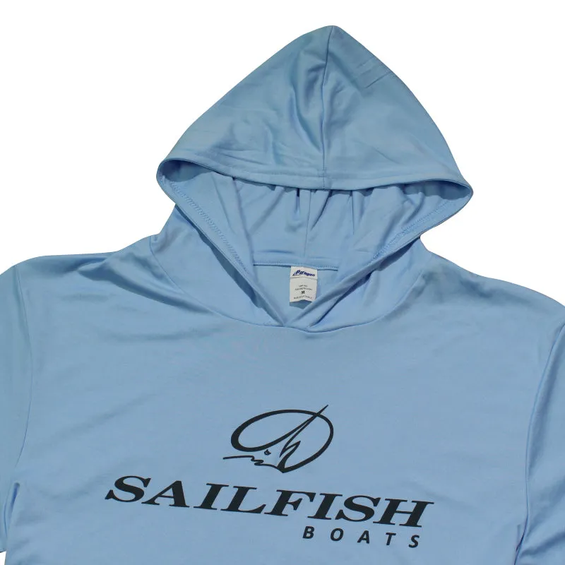 Island LS Performance Hooded Tee - Blue Mist