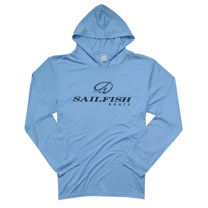 Island LS Performance Hooded Tee - Blue Mist