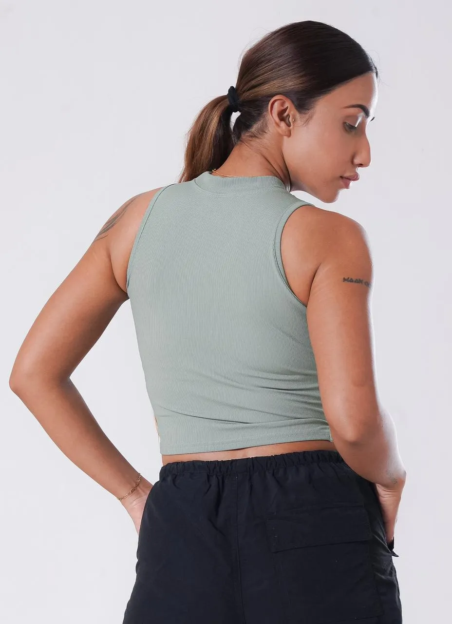 IVY Ribbed Tank - Emerald