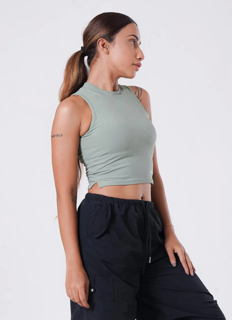 IVY Ribbed Tank - Emerald