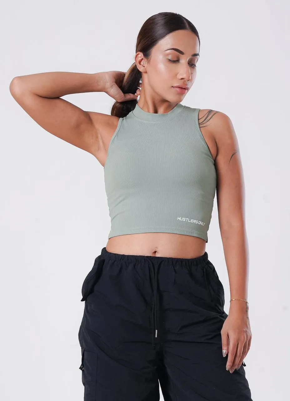 IVY Ribbed Tank - Emerald