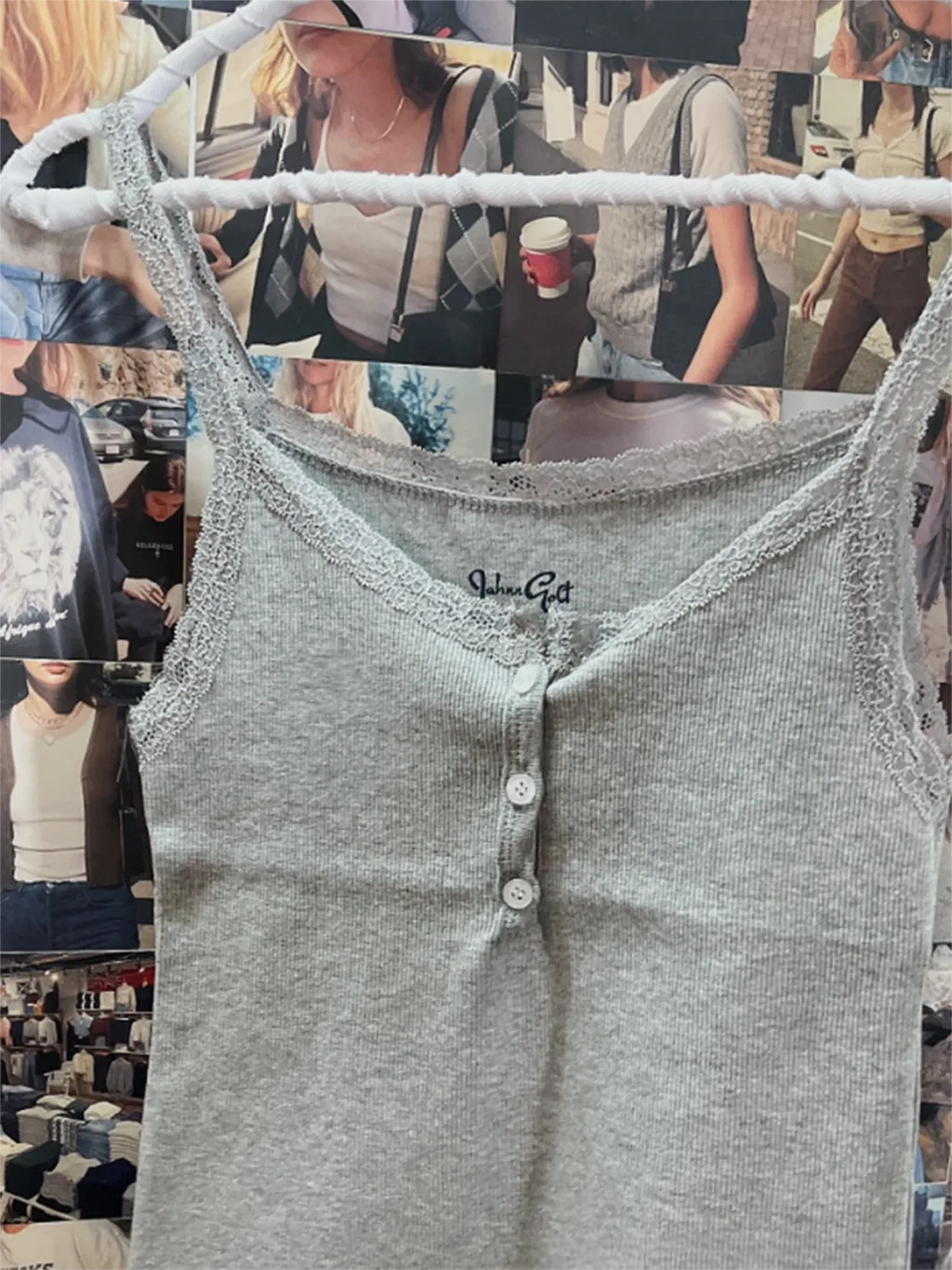 JazzHer Lace Trim Slim Crop Top Women 2025 Summer Sexy Sleeveless White Button Cotton Camisole Female Sweet Solid Cute Y2k Tank Tops