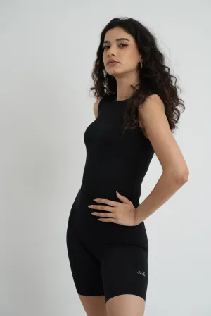JET BLACK LADIES SLEEVELESS BODYSUIT