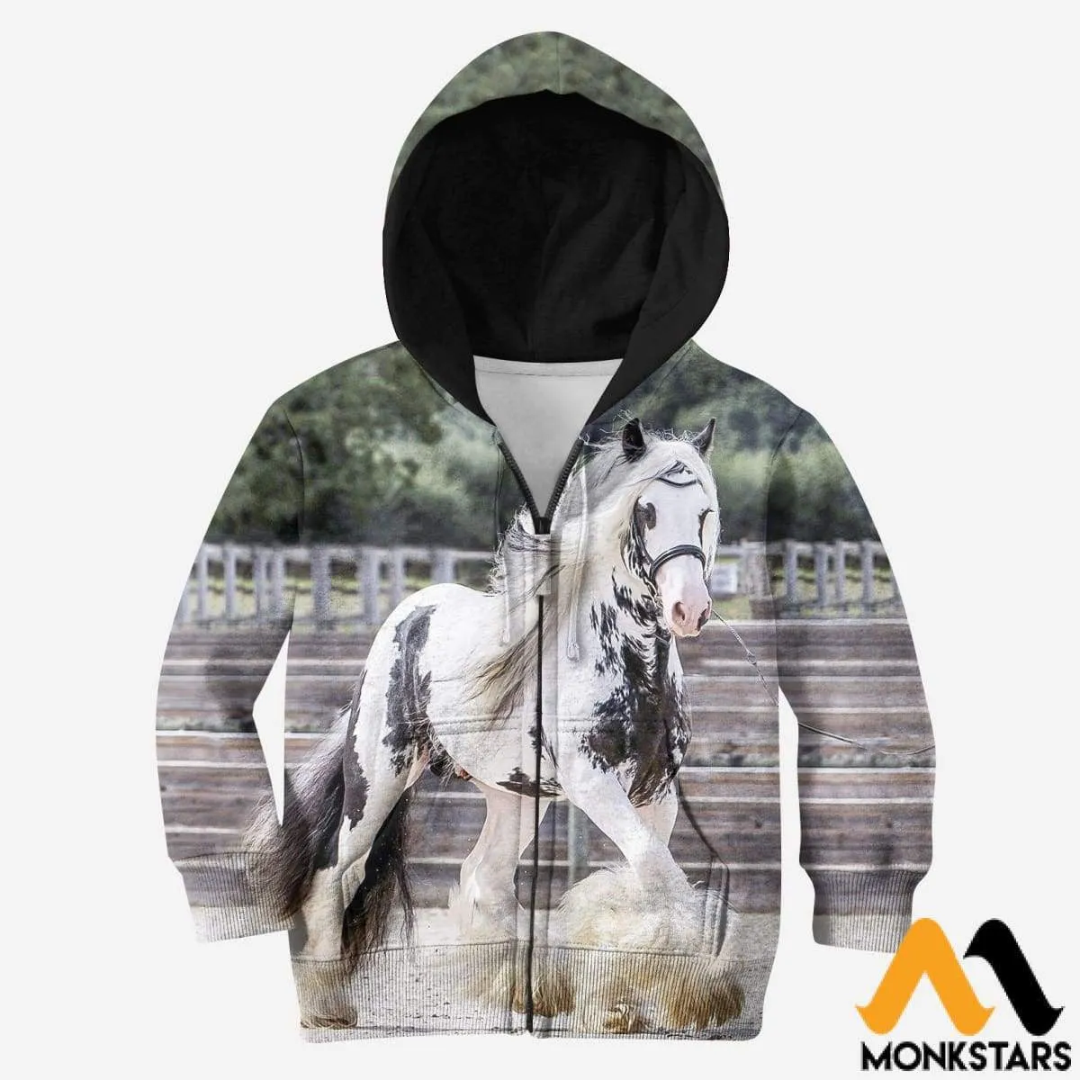 Kid 3D Friesian Horse Shirts and Shorts Tshirt Sweatshirt T shirt