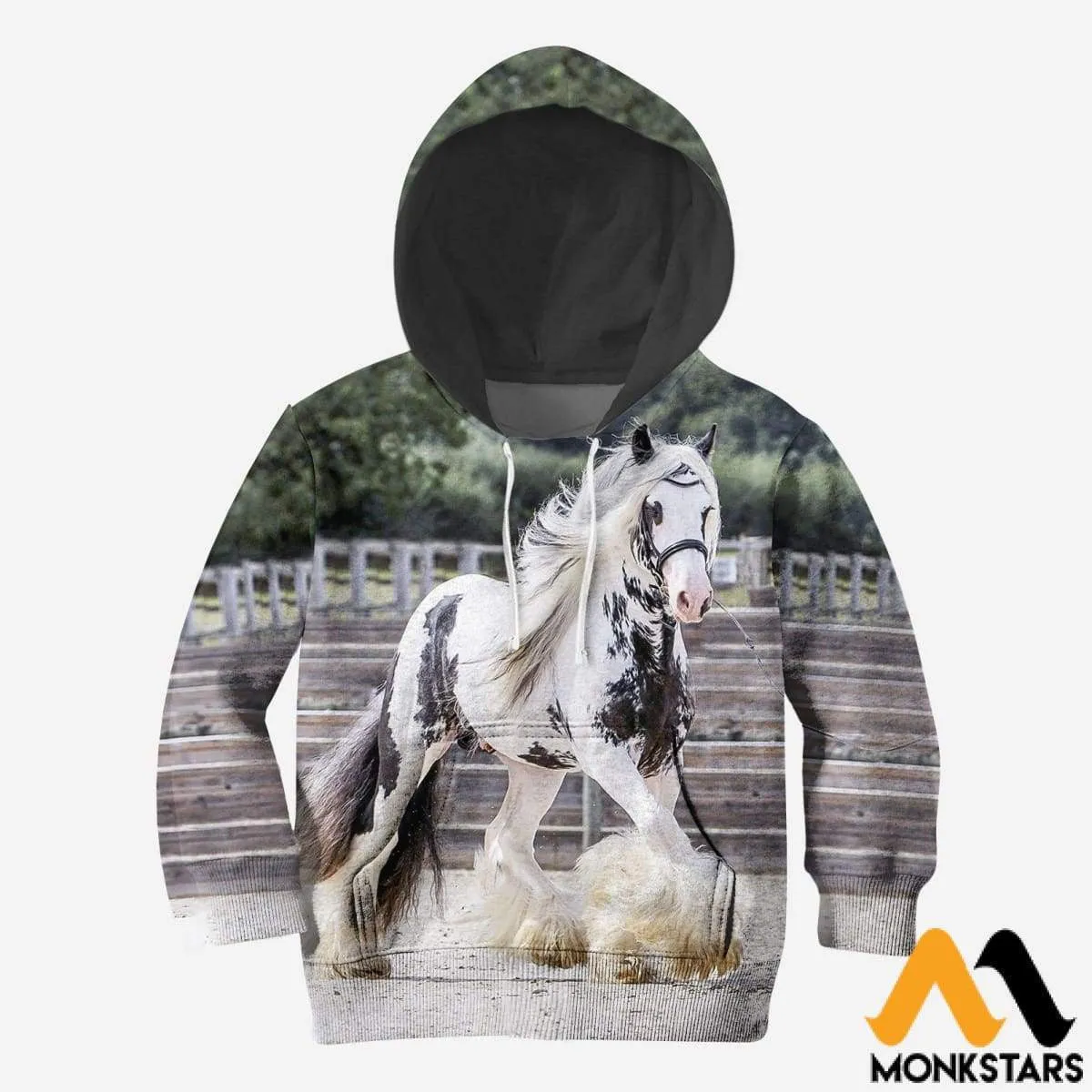 Kid 3D Friesian Horse Shirts and Shorts Tshirt Sweatshirt T shirt