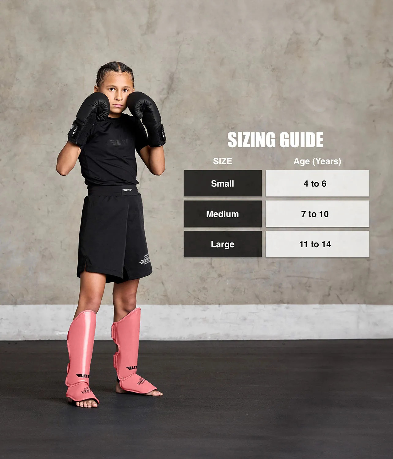 Kids' Plain Pink Boxing Shin Guards : 7 to 10 Years