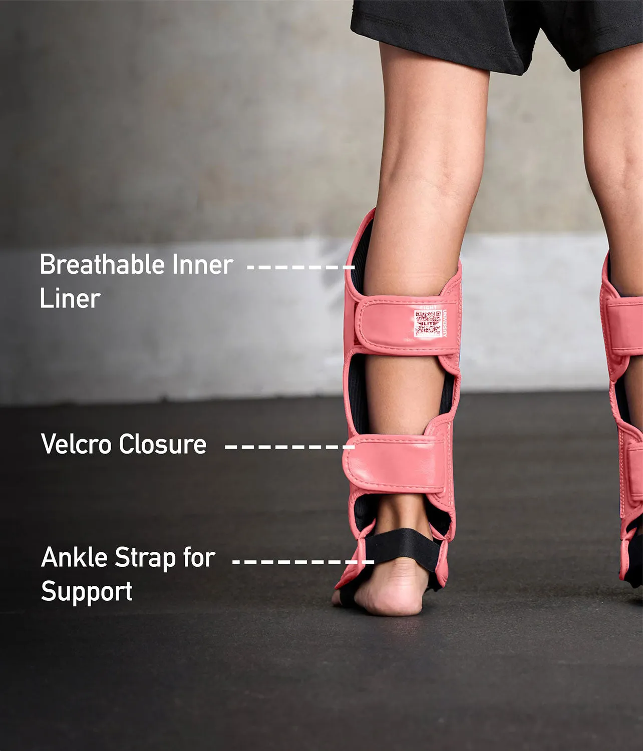 Kids' Plain Pink Boxing Shin Guards : 7 to 10 Years