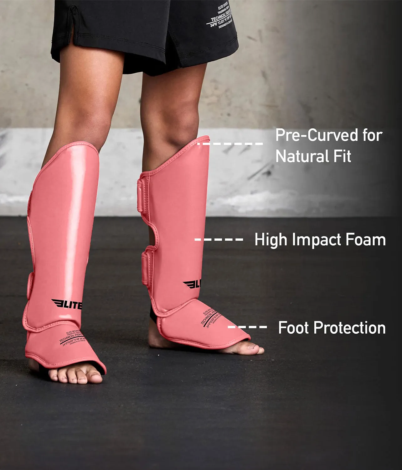 Kids' Plain Pink Muay Thai Shin Guards : 7 to 10 Years