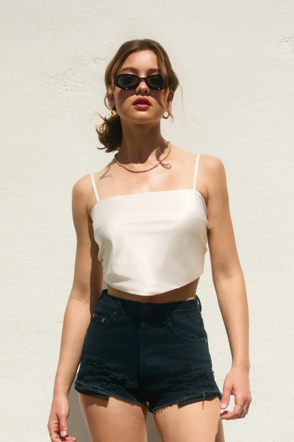 Laura Satin Tie Back Cami Top