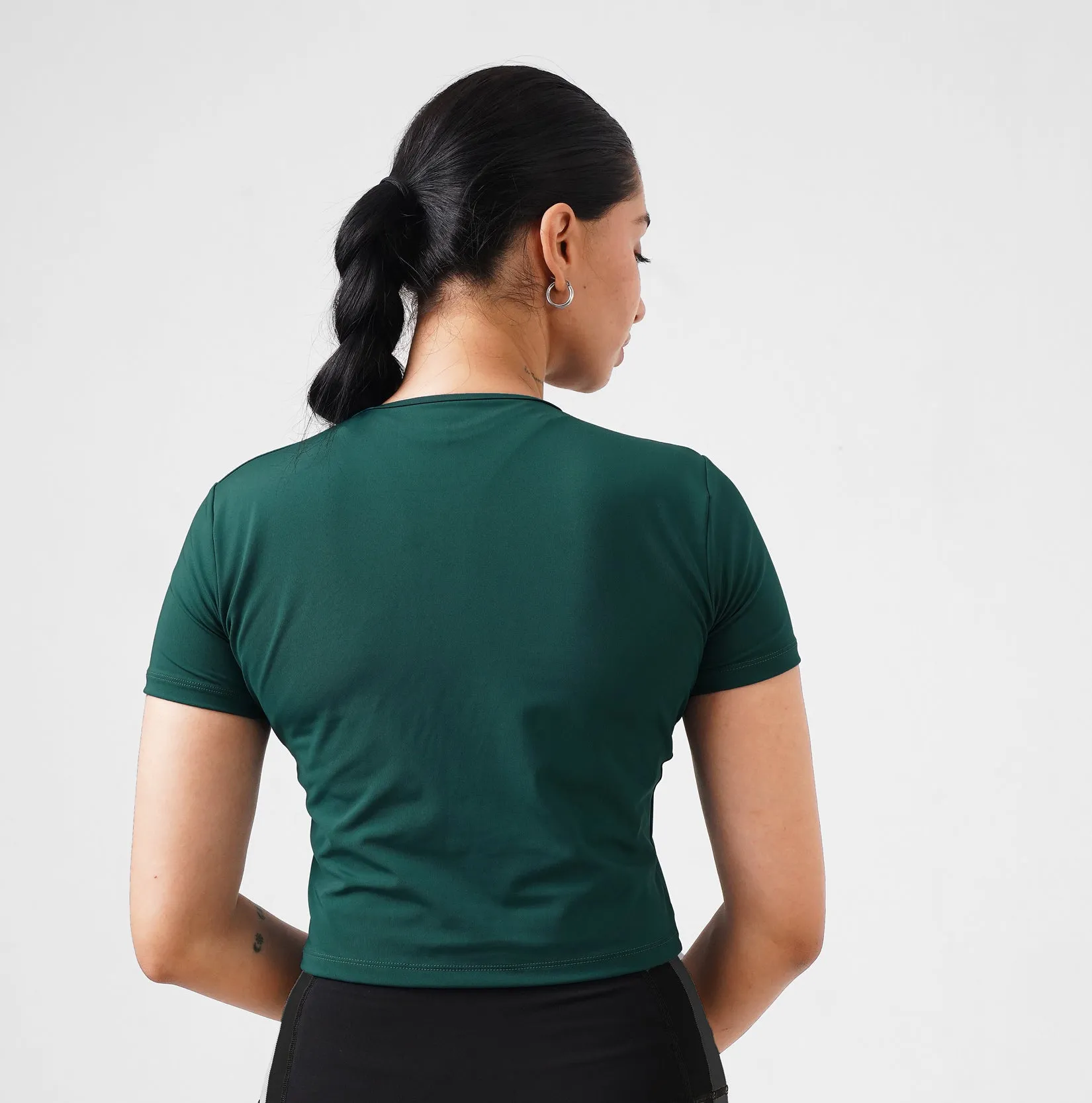LEERA Active Crop Top in Teal Green