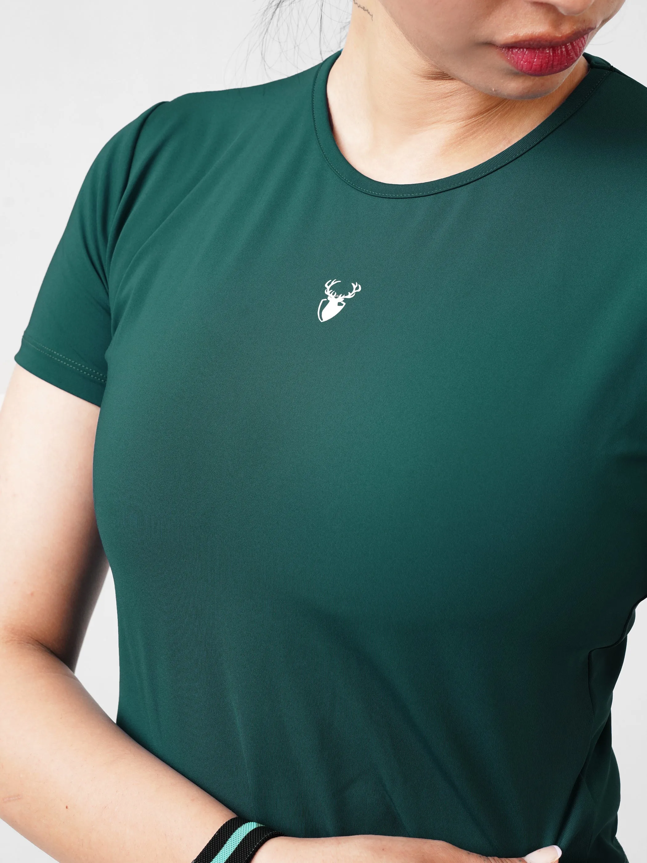 LEERA Active Crop Top in Teal Green