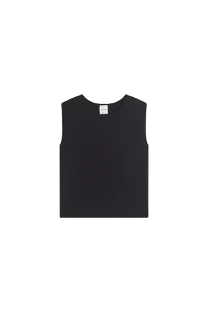 Leset Arielle Sleeveless Crew in Black Pinstripe