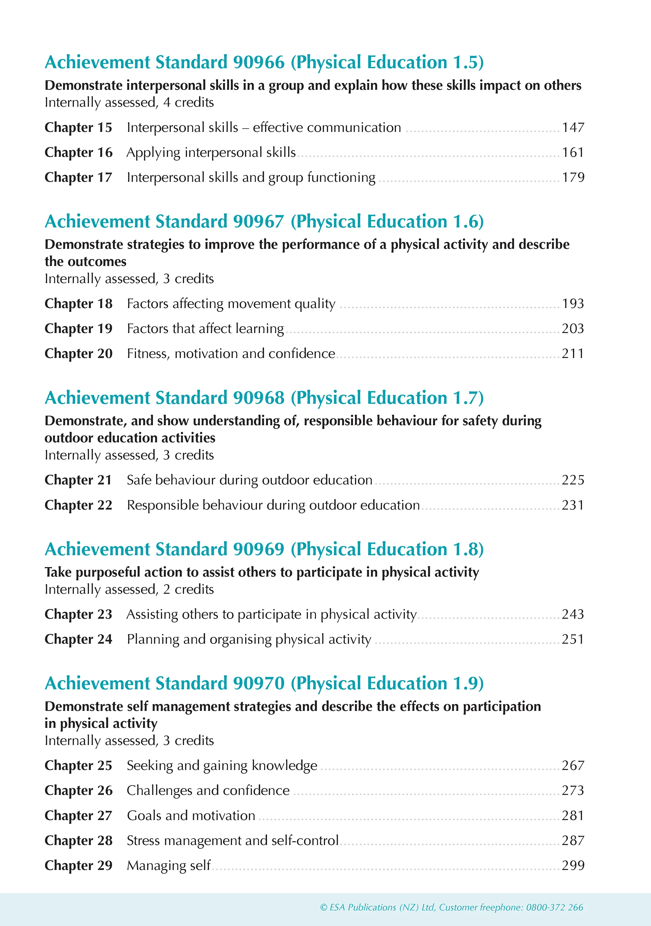Level 1 Physical Education ESA Study Guide