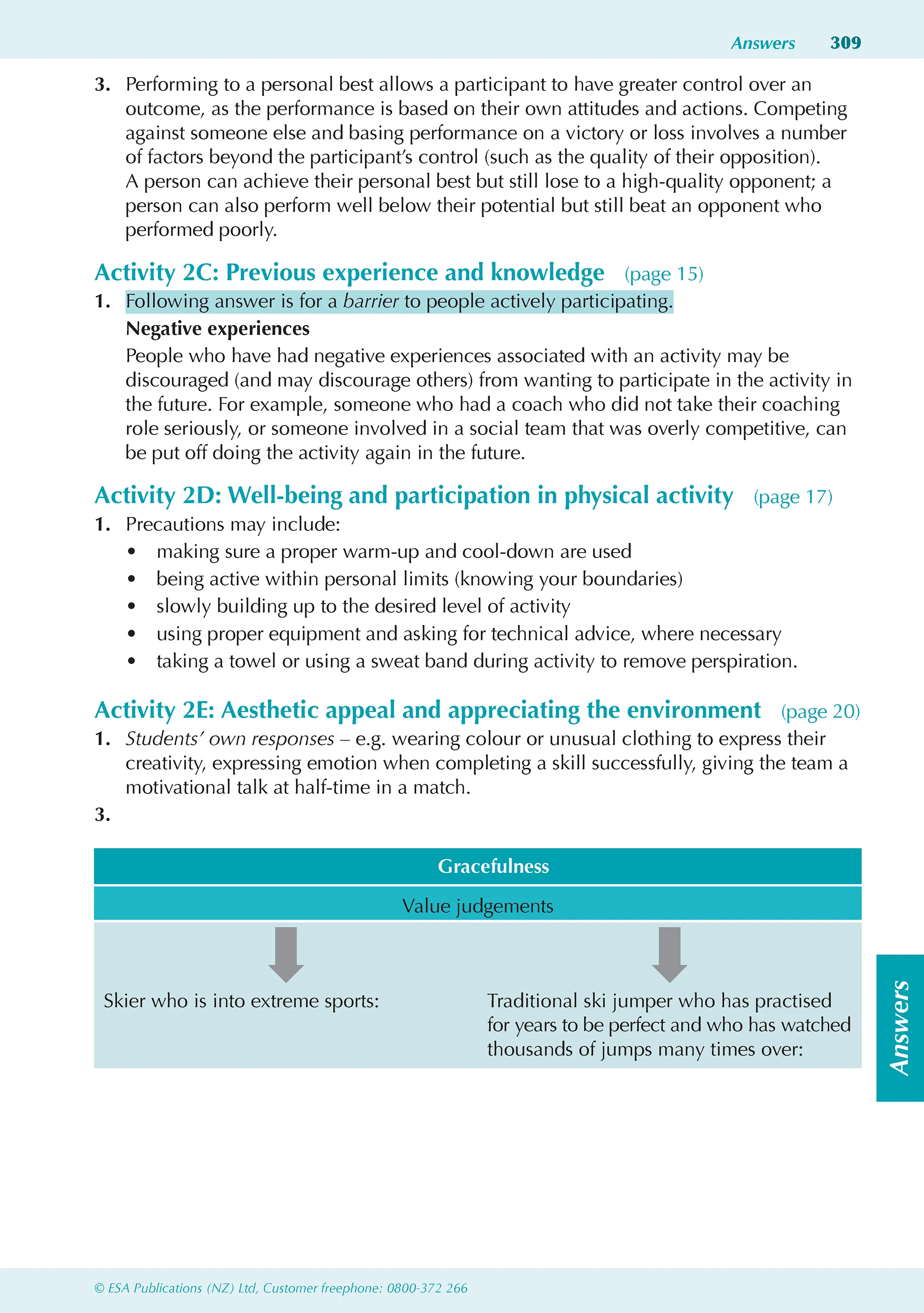 Level 1 Physical Education ESA Study Guide
