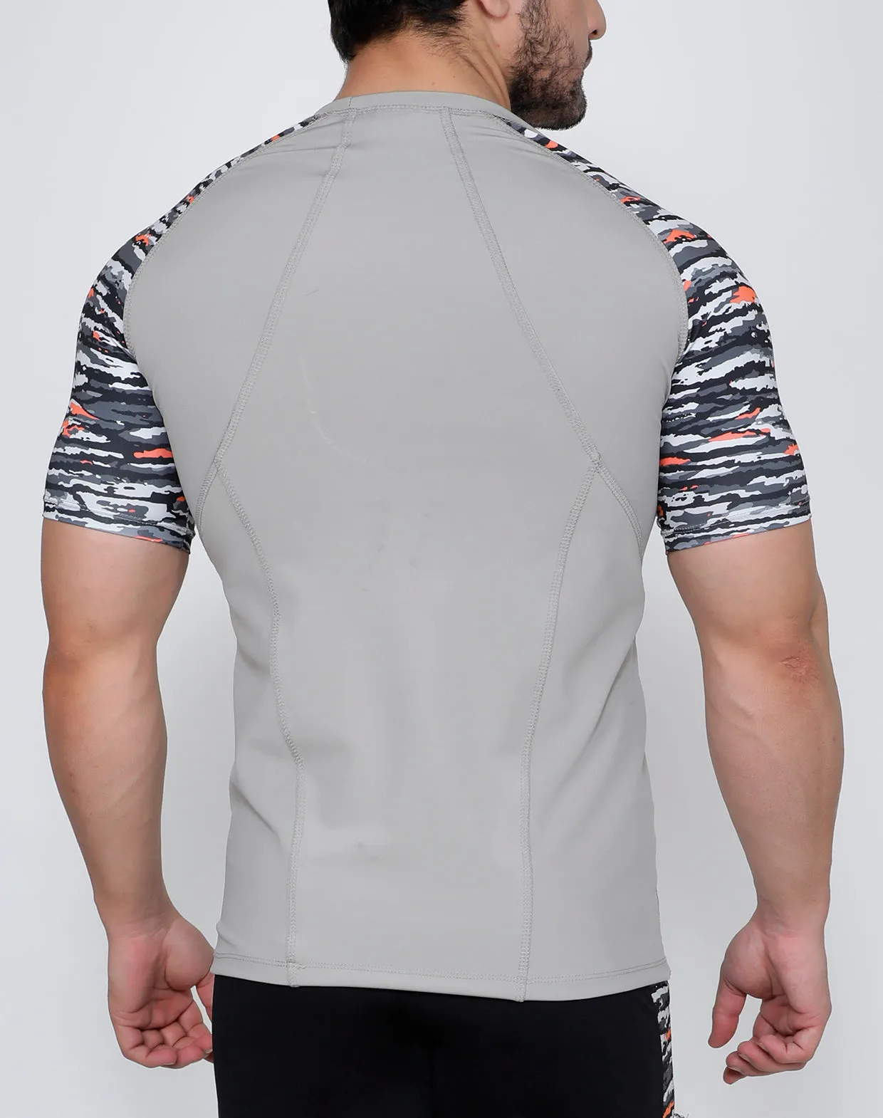Light Grey & Fierce Black Compression T-Shirt