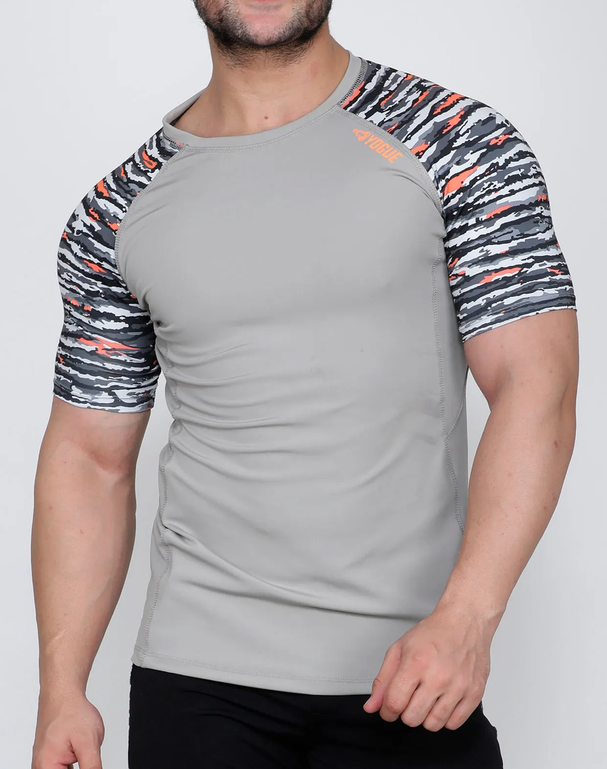 Light Grey & Fierce Black Compression T-Shirt