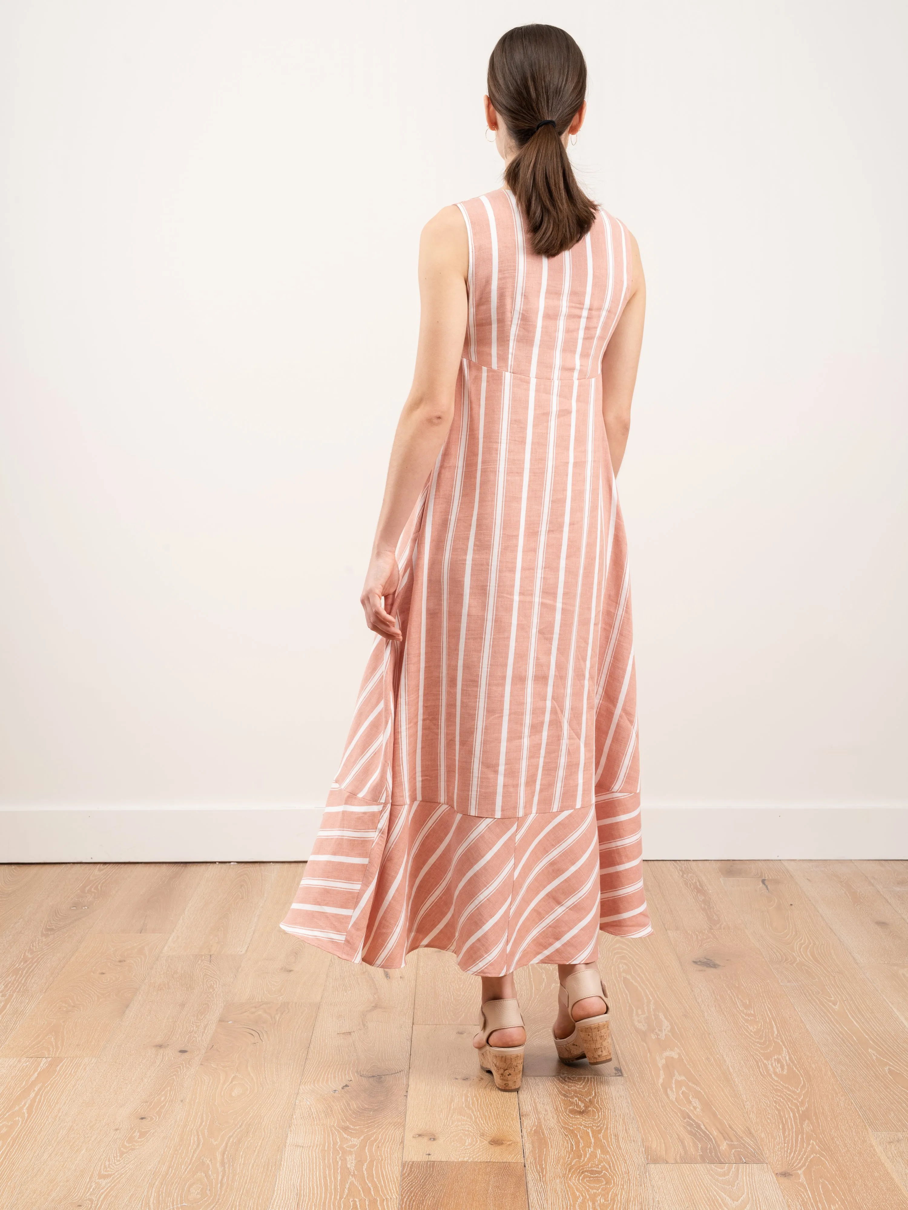 linen blend sleeveless dress