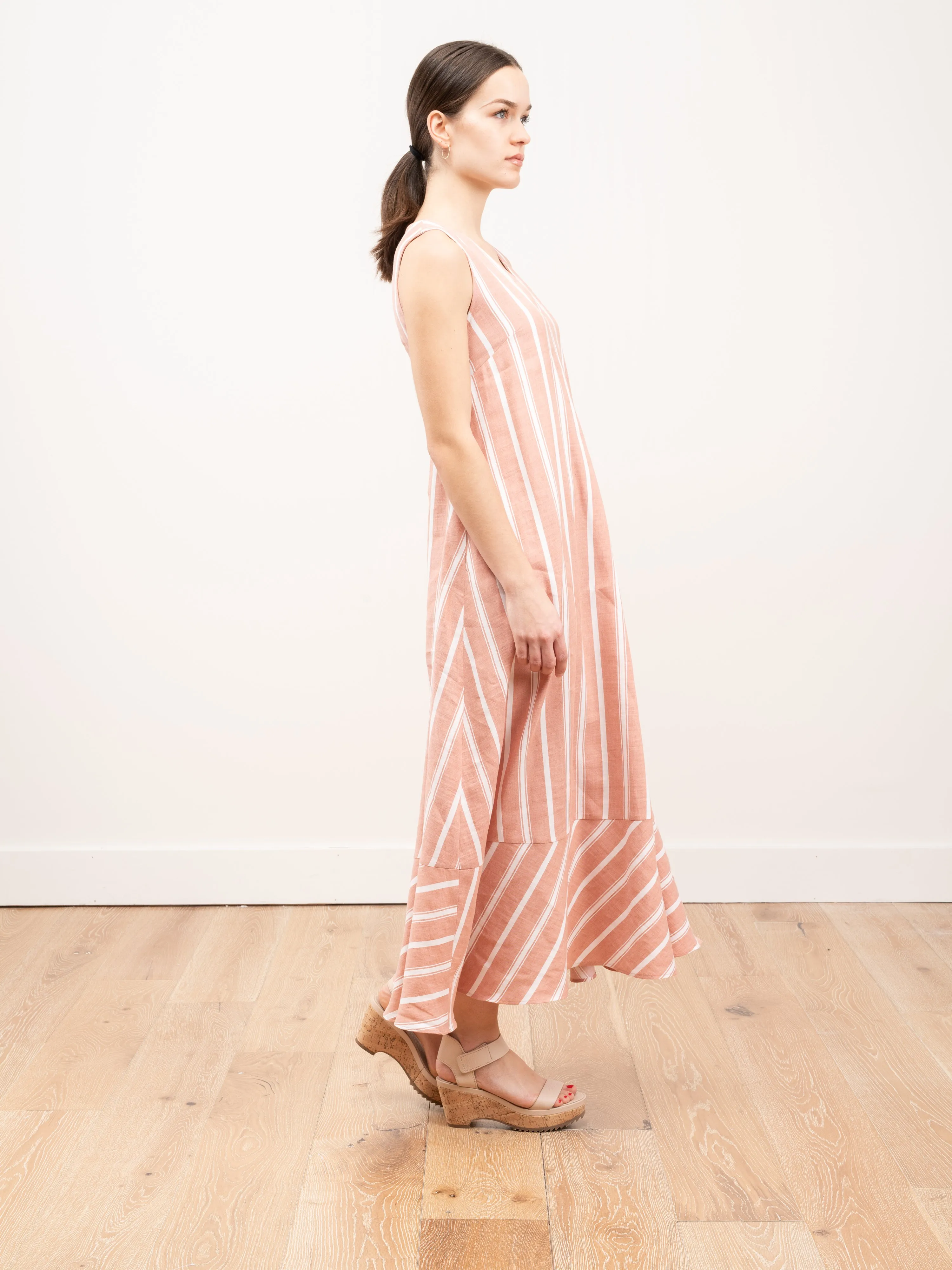 linen blend sleeveless dress