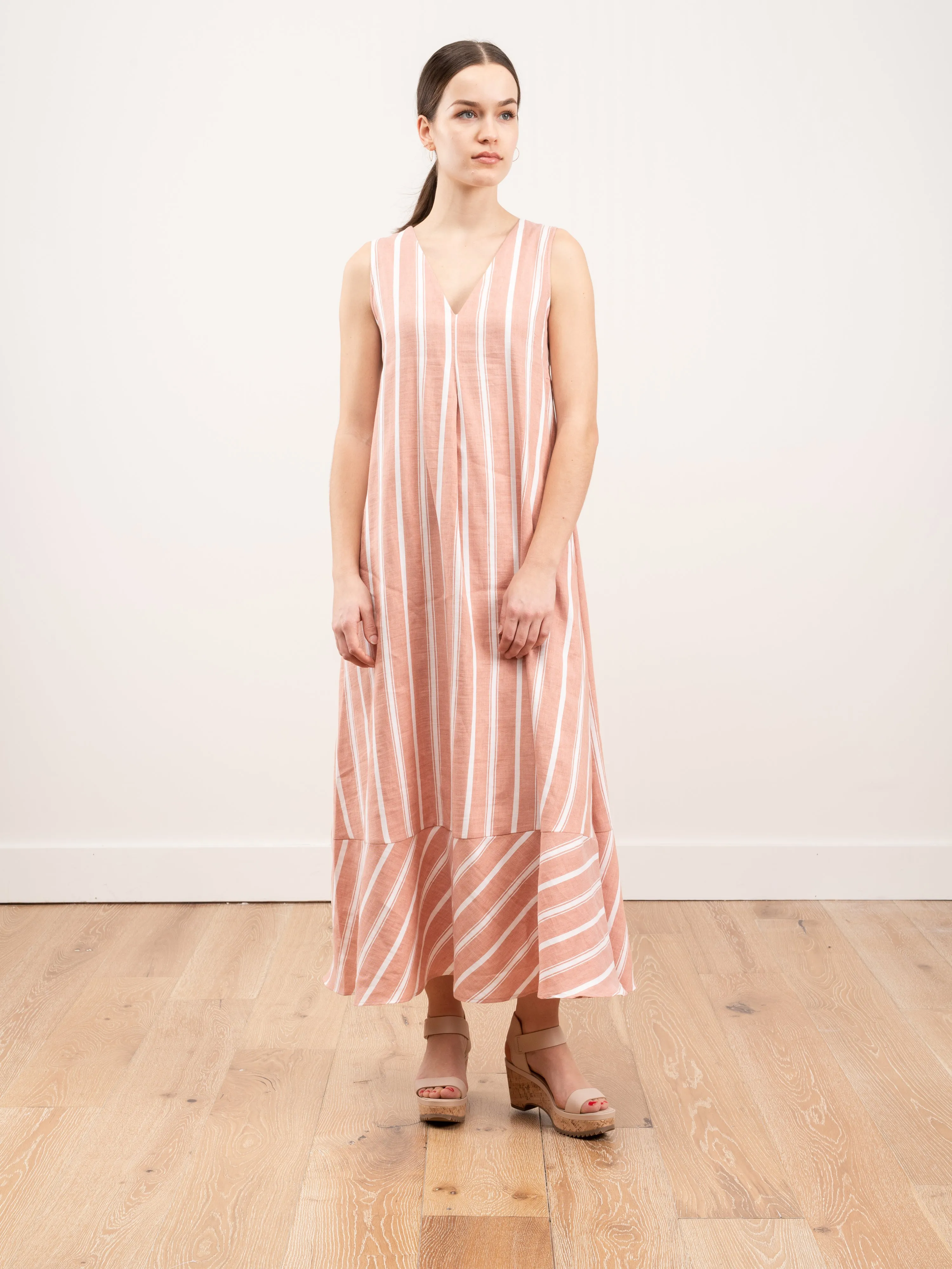 linen blend sleeveless dress