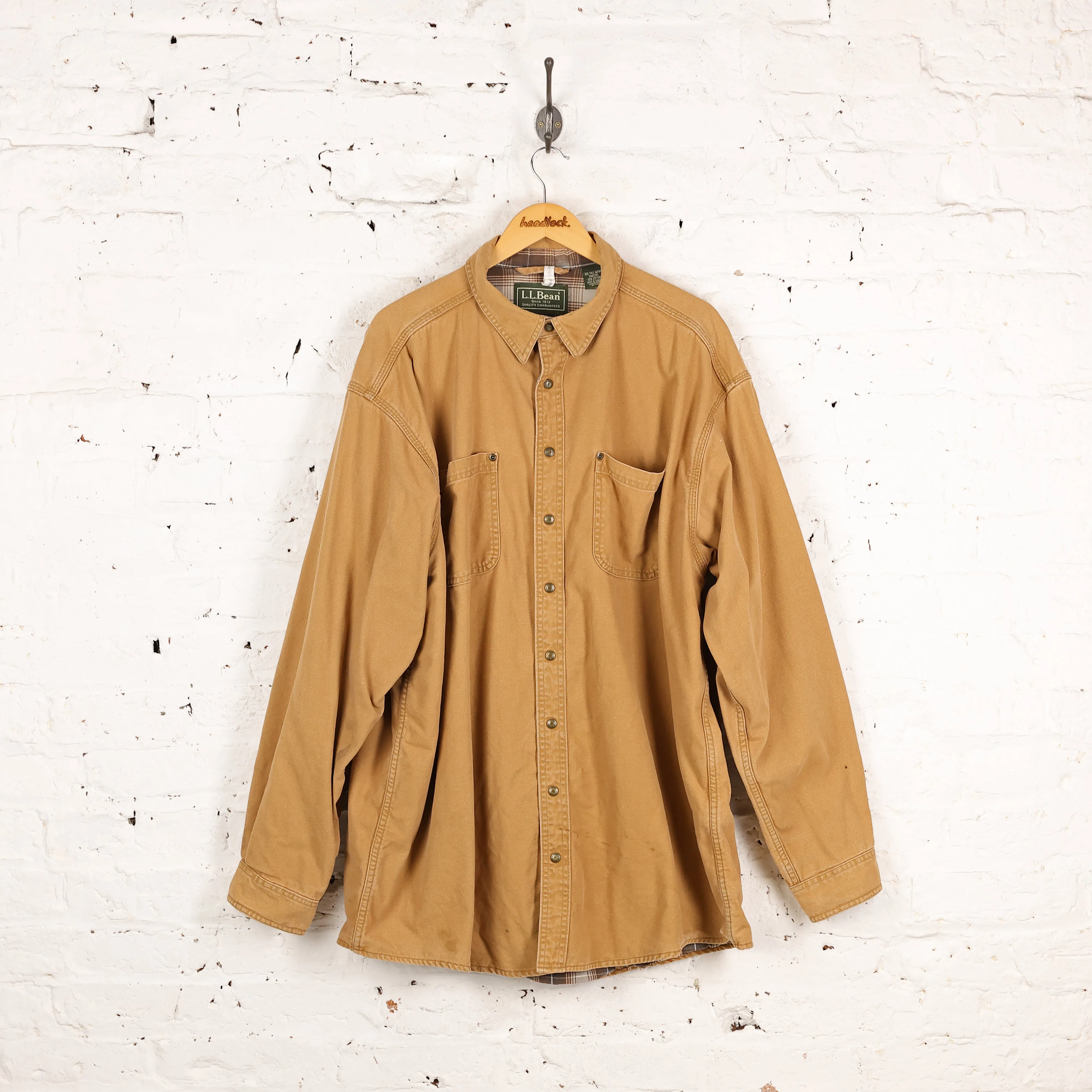 LL Bean Canvas Over Shirt - Sand - XXL
