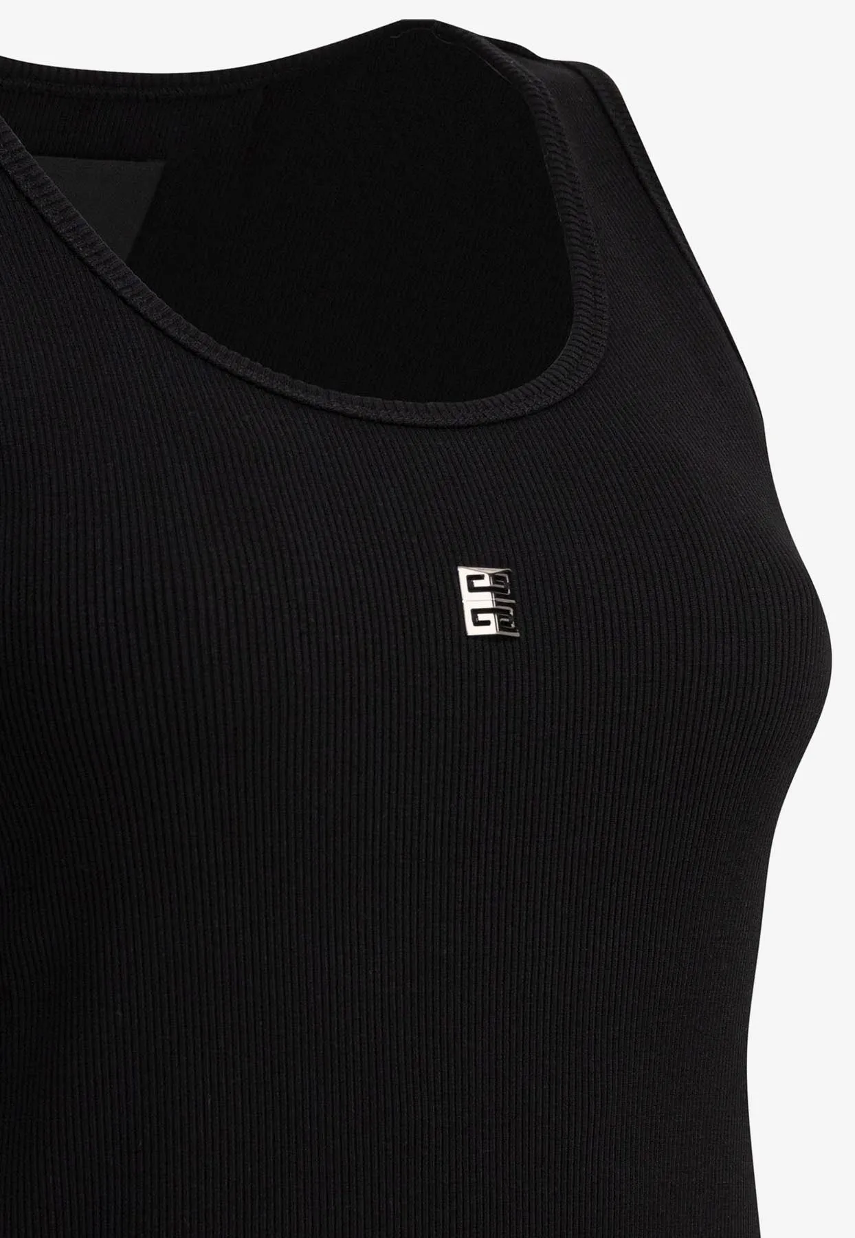 Logo Patch Ribbed Tank Top