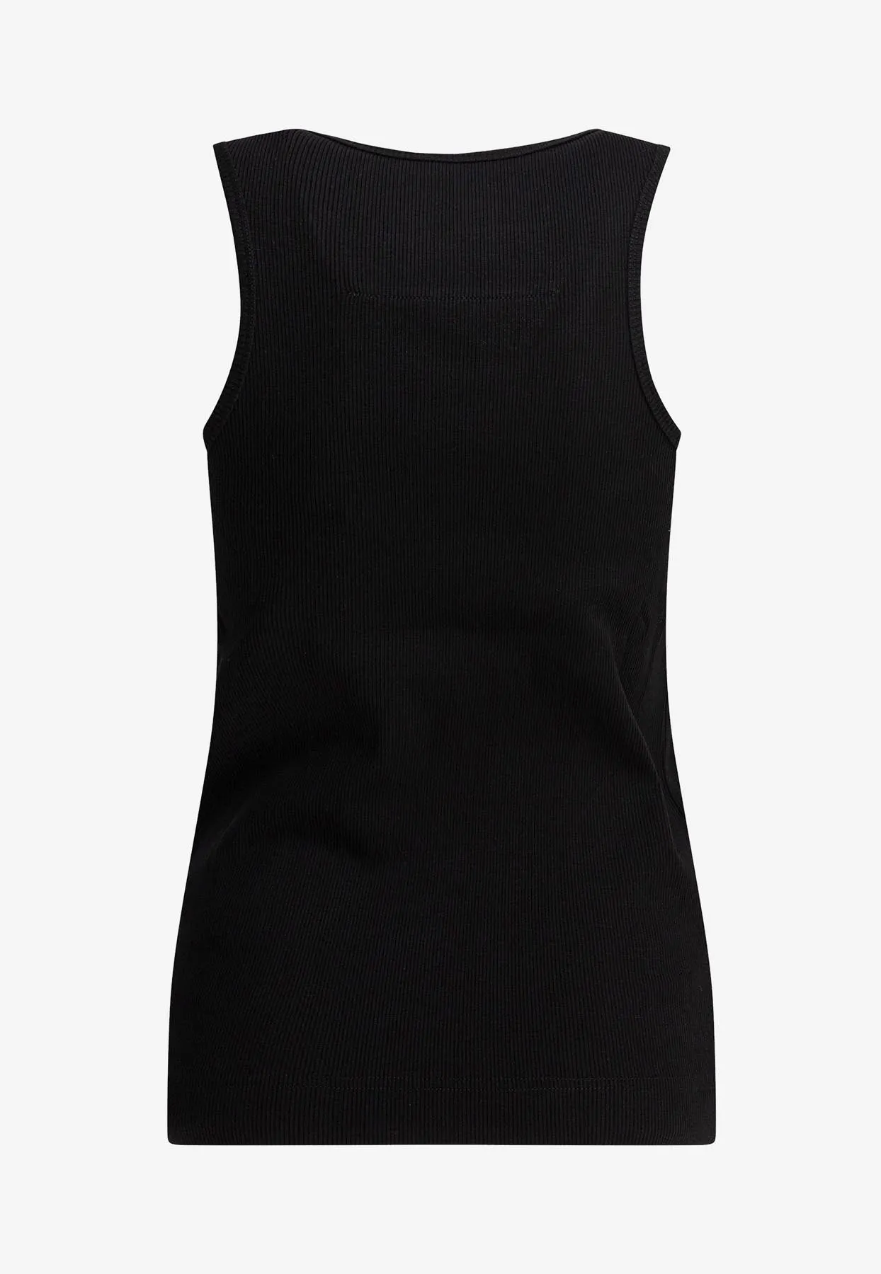 Logo Patch Ribbed Tank Top