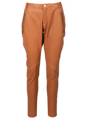 LUCILLE STUDS PANTS - Cognac