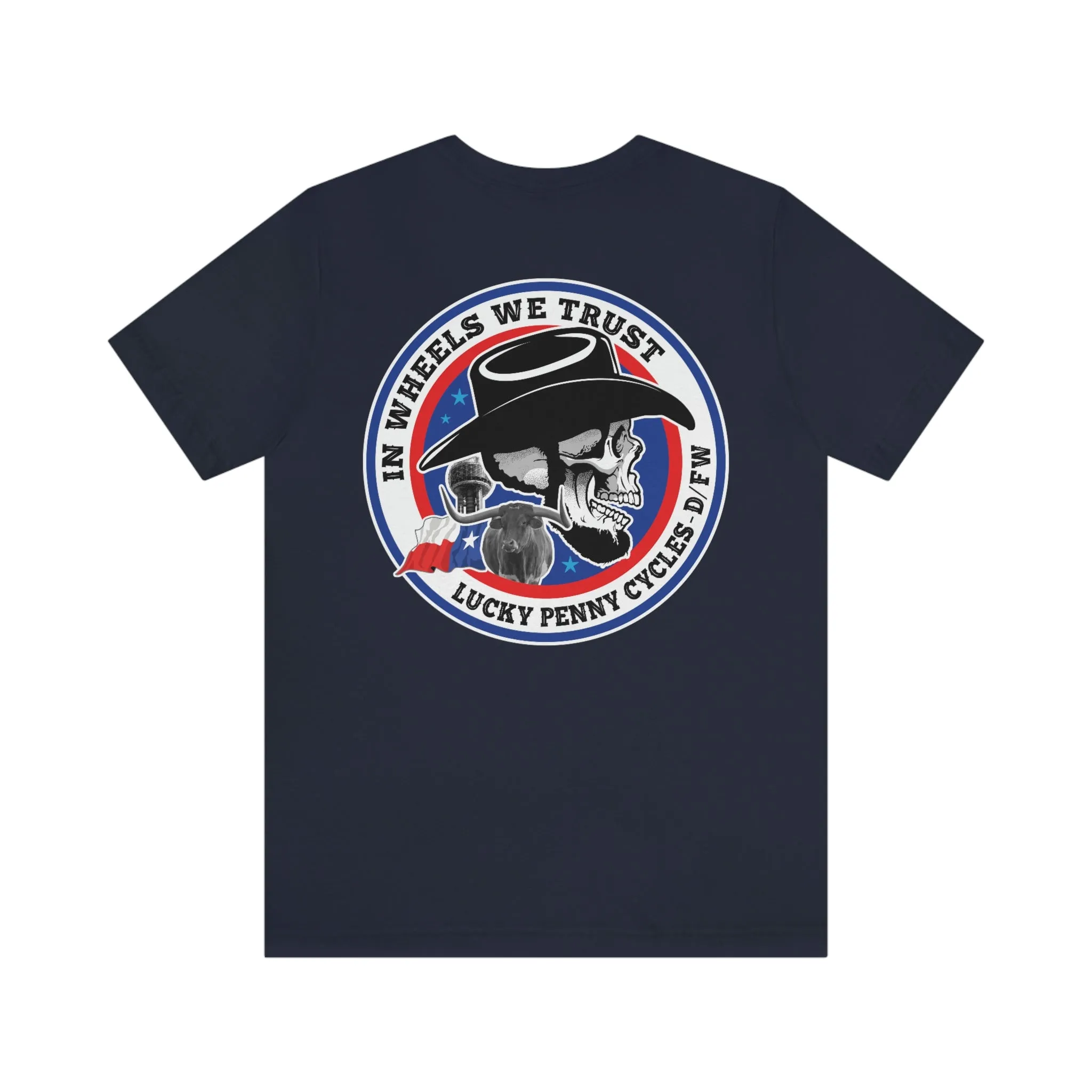 Lucky Penny Cycles DFW Cowboy Skull T-Shirt