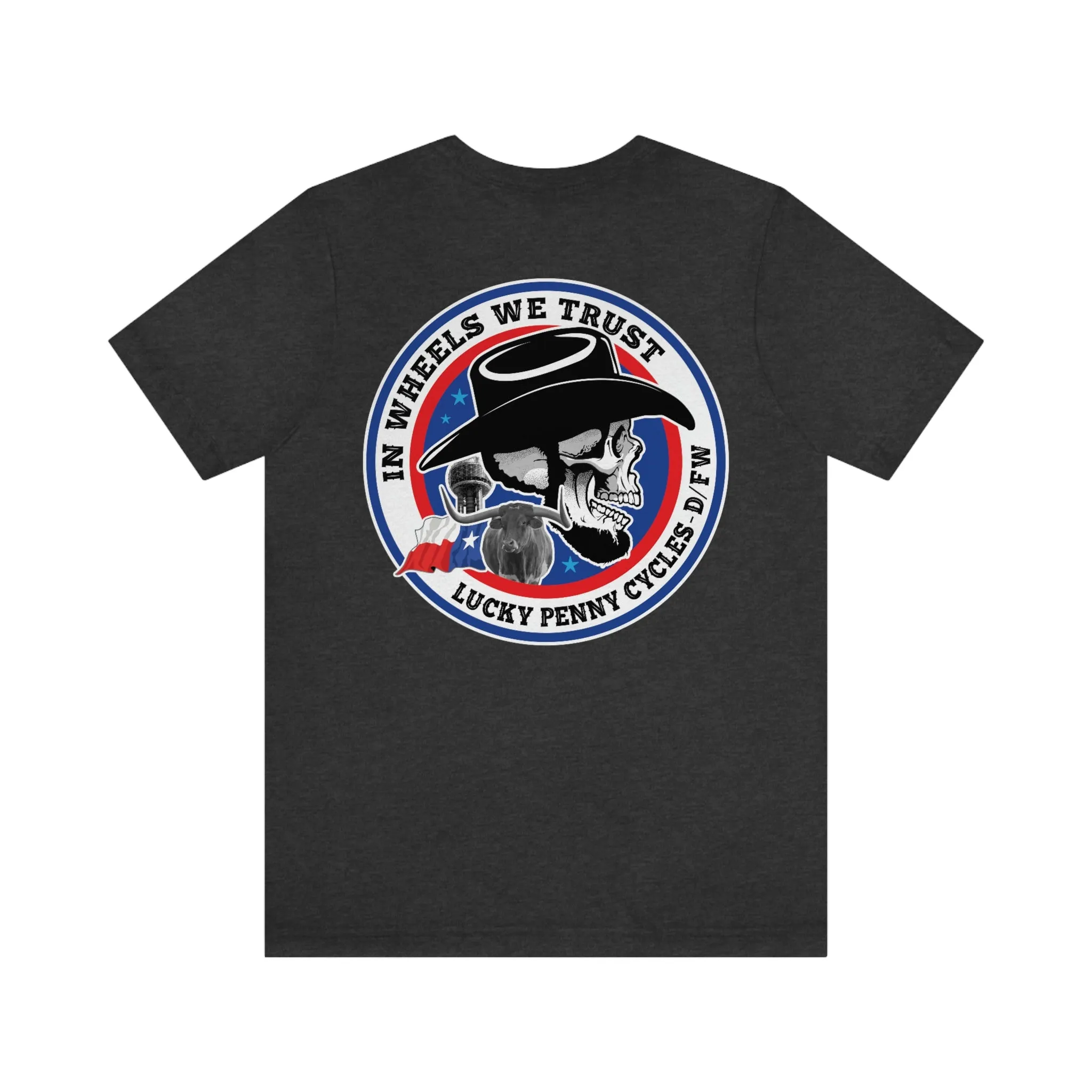 Lucky Penny Cycles DFW Cowboy Skull T-Shirt