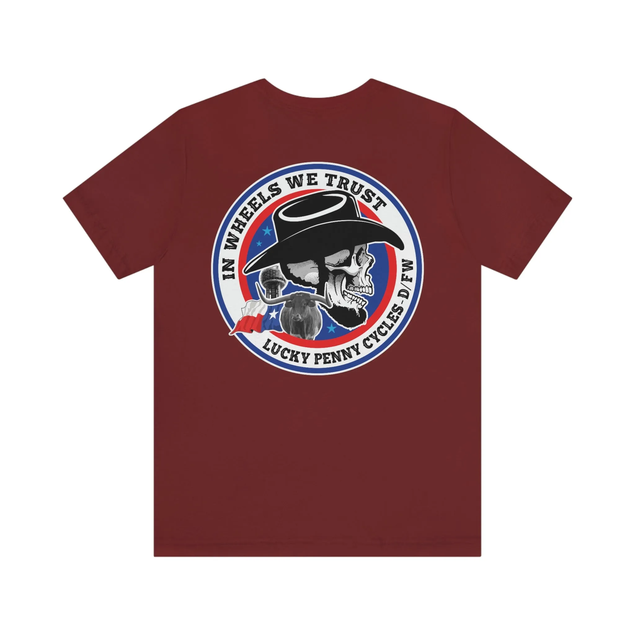 Lucky Penny Cycles DFW Cowboy Skull T-Shirt