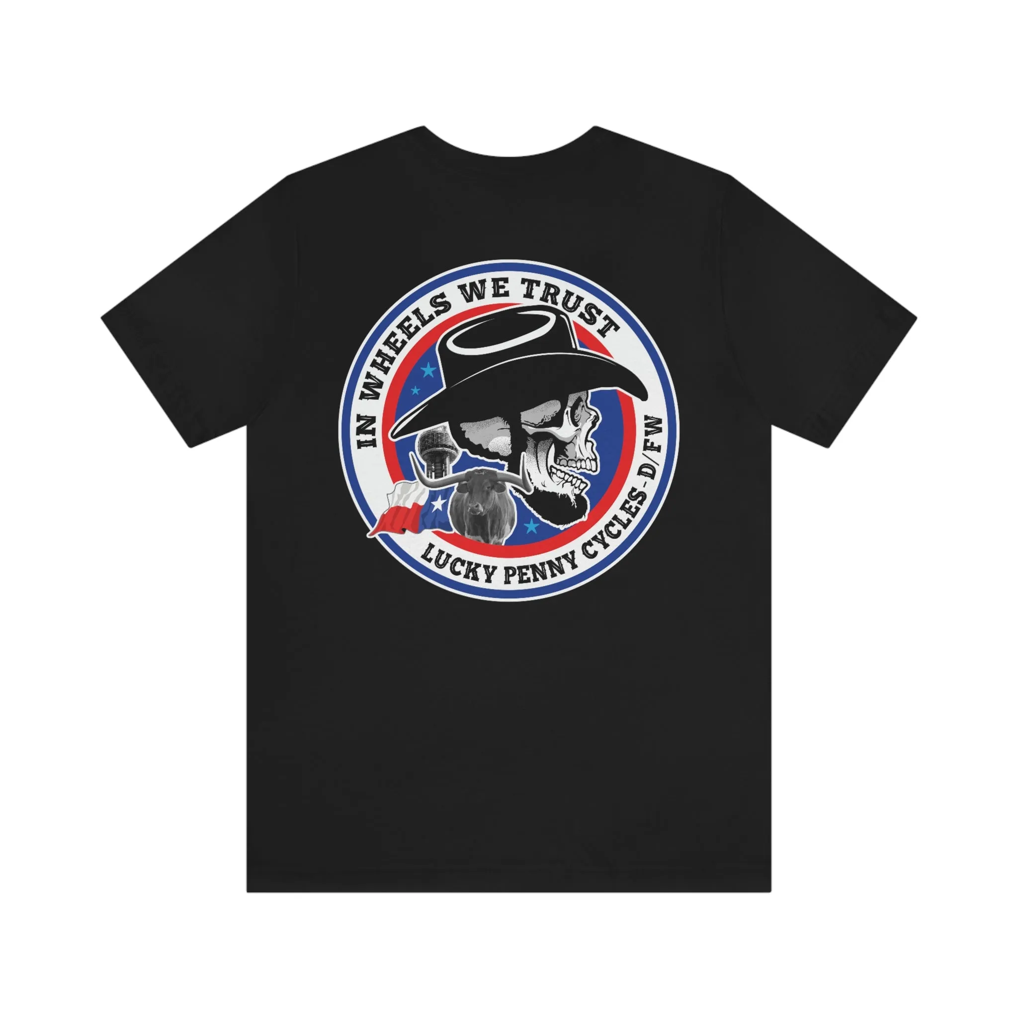 Lucky Penny Cycles DFW Cowboy Skull T-Shirt