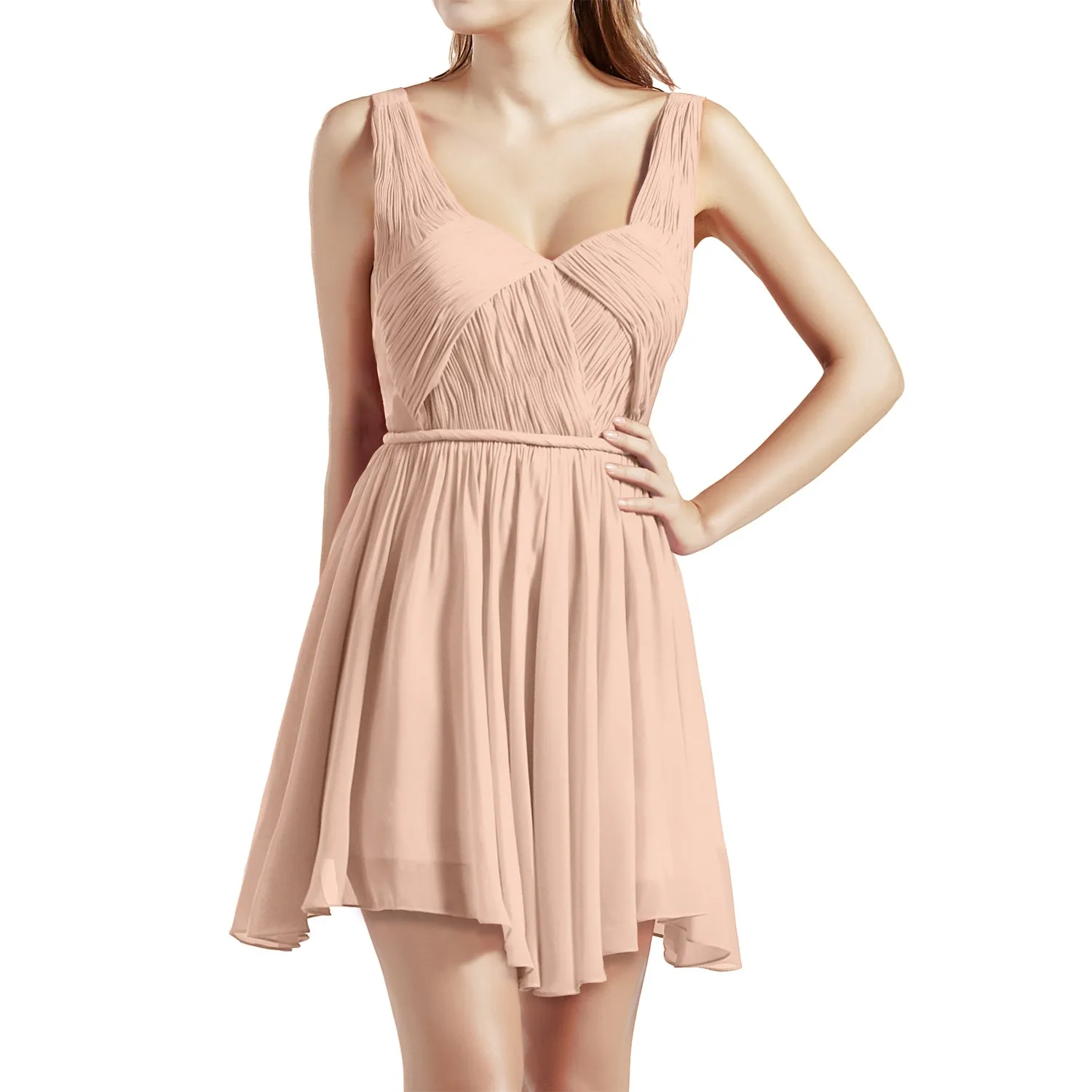MACloth Women Prom Homecoming Dresses V Neck Wedding Party Cocktail Formal Gown