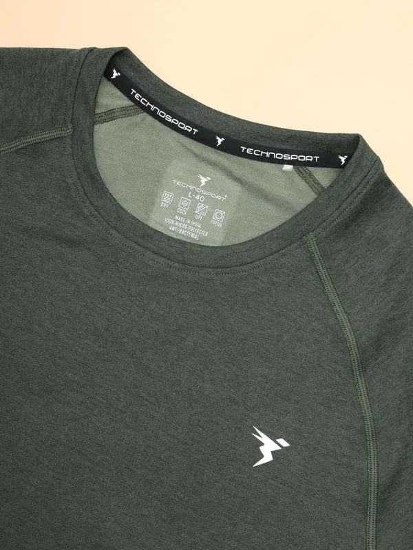 Men Melange Slim Fit Crew Neck T-shirt with MELANGE