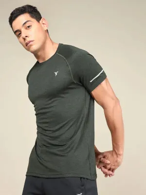 Men Melange Slim Fit Crew Neck T-shirt with MELANGE