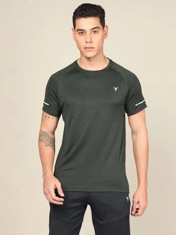 Men Melange Slim Fit Crew Neck T-shirt with MELANGE