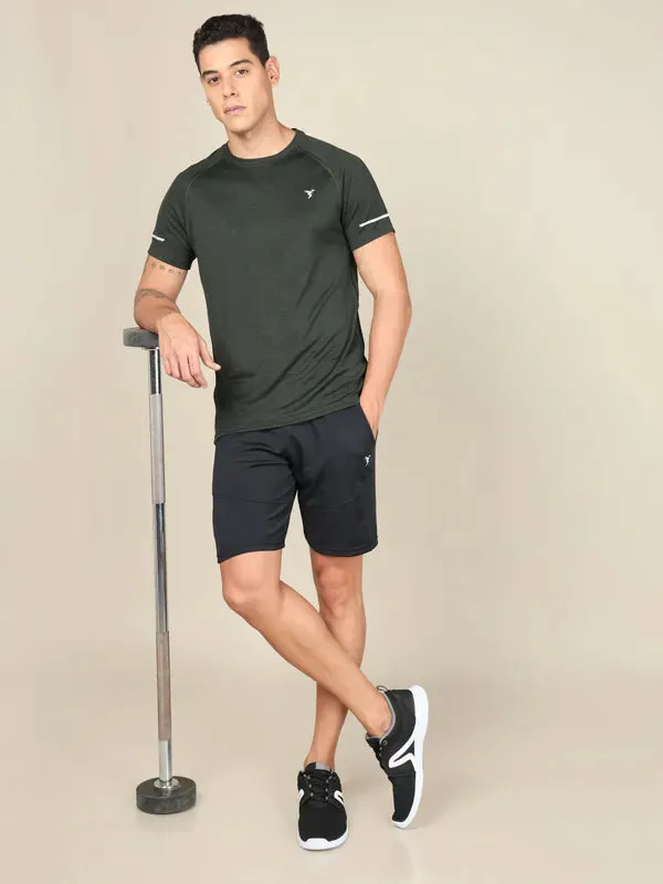 Men Melange Slim Fit Crew Neck T-shirt with MELANGE