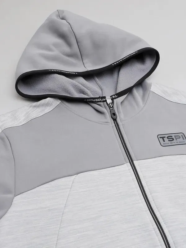 Men Melange Slim Fit Hooded Jacket with TECHNOLITE