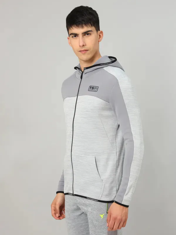 Men Melange Slim Fit Hooded Jacket with TECHNOLITE