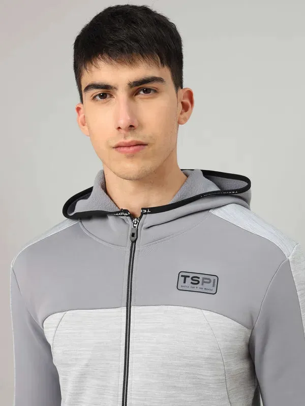 Men Melange Slim Fit Hooded Jacket with TECHNOLITE