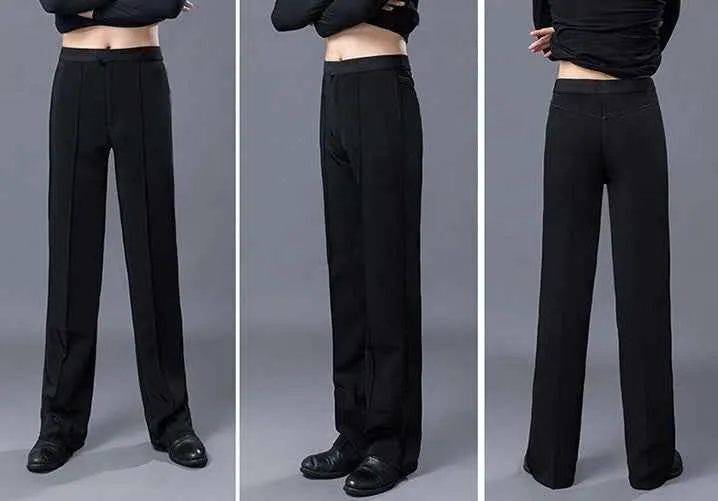 Men's ballroom latin dance long pants black male jive chacha waltz dancing trousers pants Men's ballroom latin dance pants