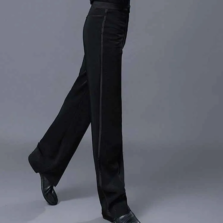 Men's ballroom latin dance long pants black male jive chacha waltz dancing trousers pants Men's ballroom latin dance pants